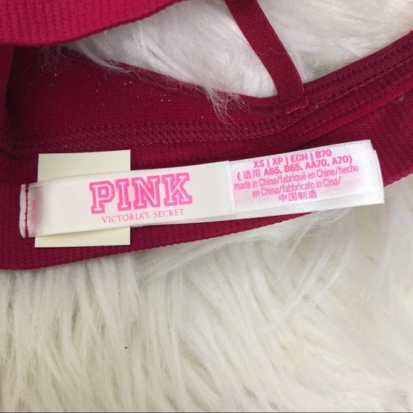 VS Pink Red Shiny Seamless Strappy Bralette - Picture 5 of 5